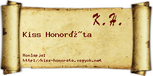 Kiss Honoráta névjegykártya